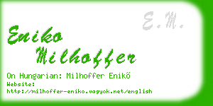 eniko milhoffer business card