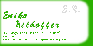 eniko milhoffer business card